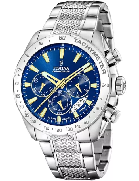 Montre Festina F20668/2 Homme - Cadran Bleu - Chronographe Acier