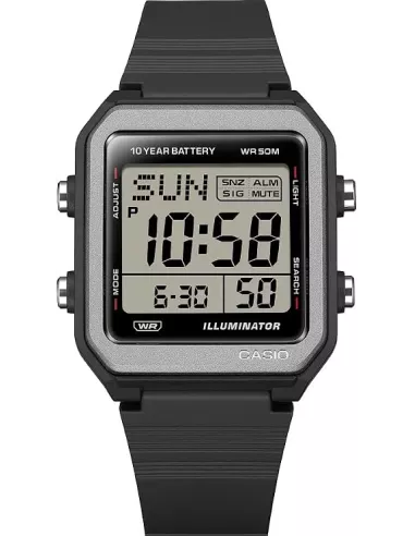 Casio W-221H-1AVDF – Montre digitale noire résine – Batterie 10 ans