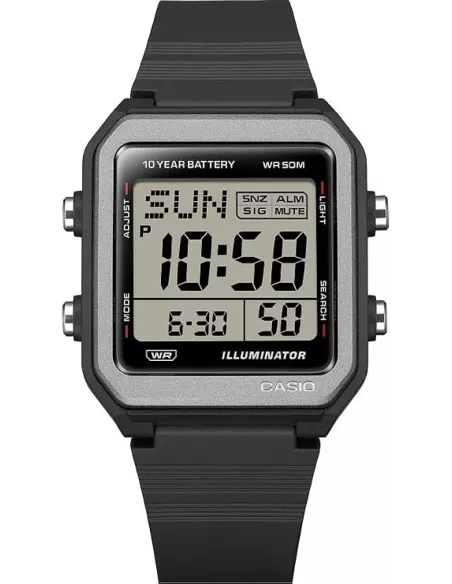 Casio W-221H-1AVDF – Montre digitale noire résine – Batterie 10 ans