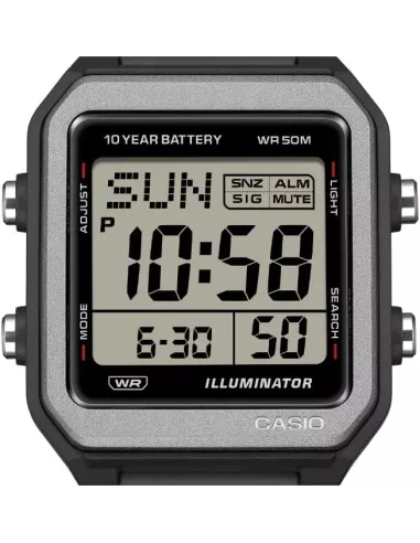 Casio W-221H-1AVDF – Montre digitale noire résine – Batterie 10 ans