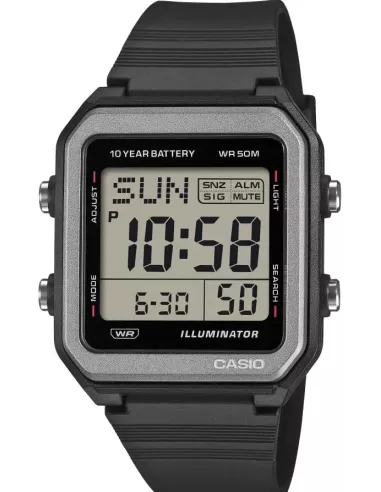 Casio W-221H-1AVDF – Montre digitale noire résine – Batterie 10 ans