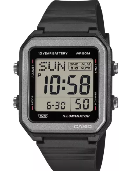 Casio W-221H-1AVDF – Montre digitale noire résine – Batterie 10 ans