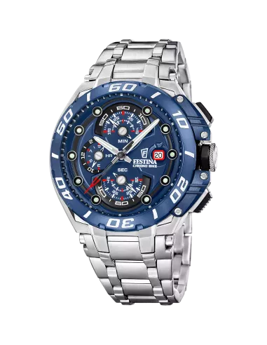Festina Montre Homme Chrono Bike F20754/4 — Cadran Bleu Acier