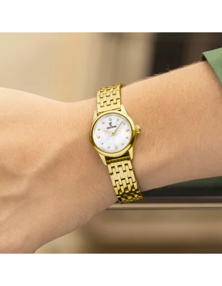 Festina Montre Femme F20750/1 — Cadran nacre, acier doré
