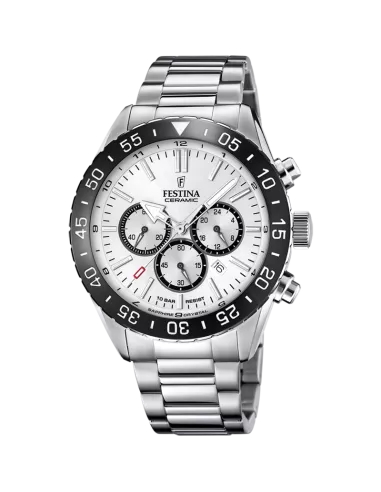 Festina Montre Homme Ceramic Chrono  F20575/1— Cadran blanc, verre saphir