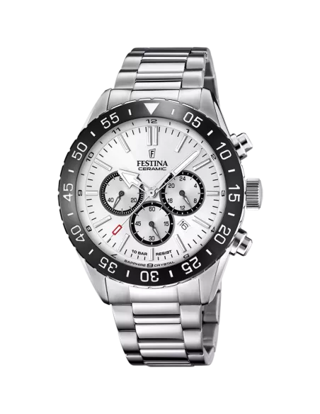 Festina Montre Homme Ceramic Chrono  F20575/1— Cadran blanc, verre saphir