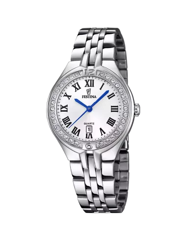 Festina Montre Femme F16867/8 — Zircons, cadran gris argent