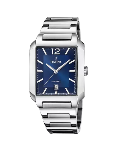 Festina Montre Homme F20677/3 — Boîtier rectangulaire, cadran bleu
