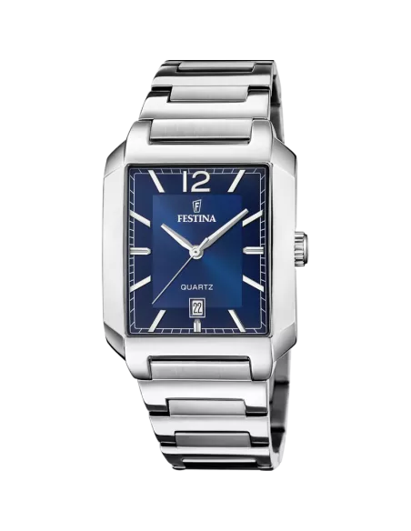 Festina Montre Homme F20677/3 — Boîtier rectangulaire, cadran bleu