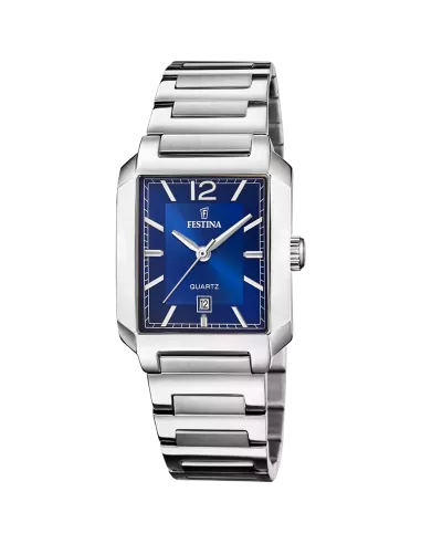 Festina Montre Femme F20679/3 — Boîtier rectangulaire, cadran bleu
