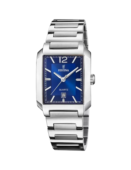 Festina Montre Femme F20679/3 — Boîtier rectangulaire, cadran bleu