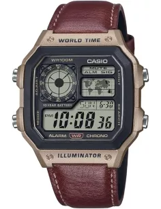 Casio AE-1200WHL-5AVDF Homme World Time Cuir